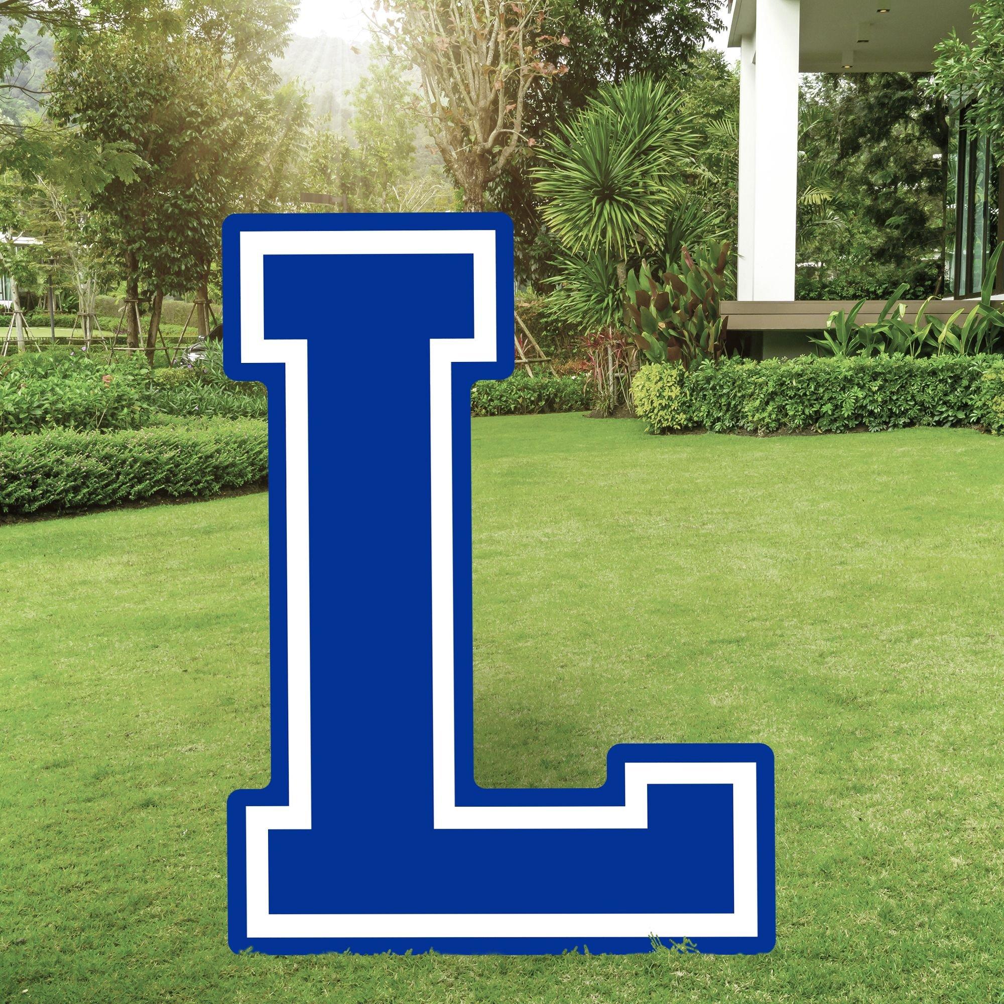 Royal Blue Collegiate Letter (L) Corrugated Plastic Yard Sign, 30in ...